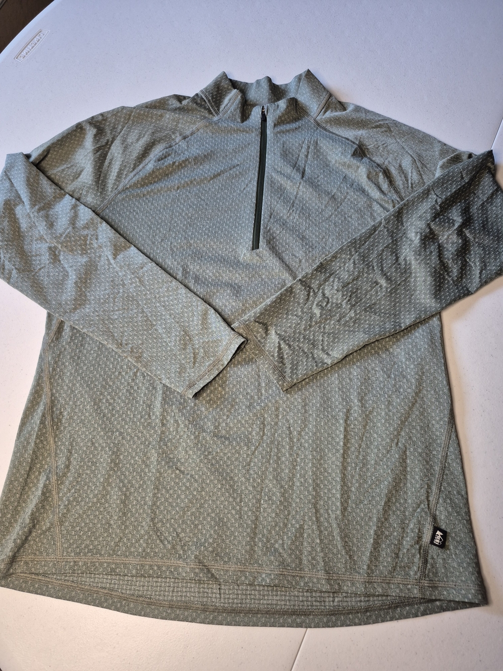 REI Light Sage Green Half-Zip Shirt Jacket
